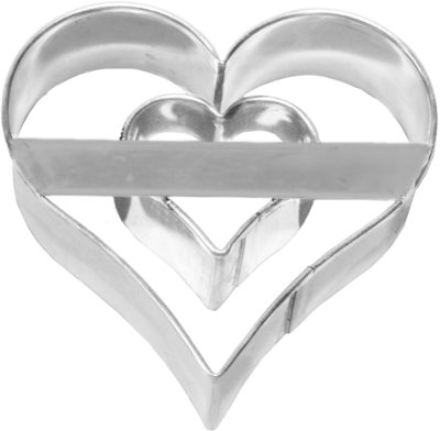 Birkmann Heart with heart inside cookie cutter 6cm