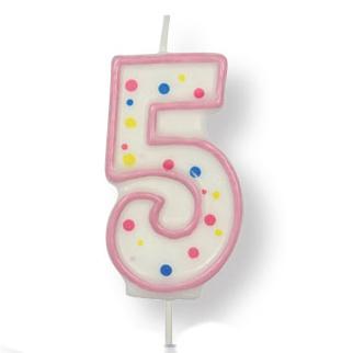 PME Verjaardagskaars Roze Nummer 5