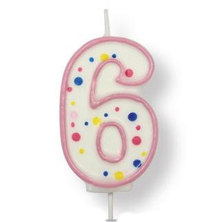 PME Verjaardagskaars Roze Nummer 6