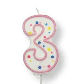 PME Verjaardagskaars Roze Nummer 3