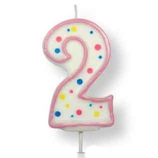 PME Verjaardagskaars Roze Nummer 2