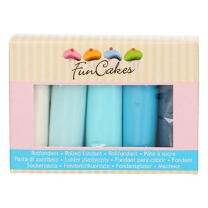 FunCakes Rolfondant Multipack Blue Colour Palette 5x100g 